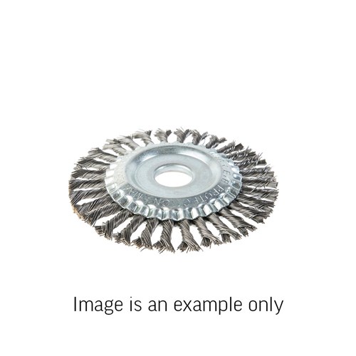 Wheel Brush Twist Knot Stainless Steel 0.5mm Wire x 125mm Dia x 22mm Bore 